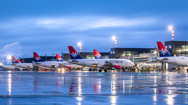 Airbus A319 from Air Serbia at Runway before Takeoff Editorial Photography - Ima